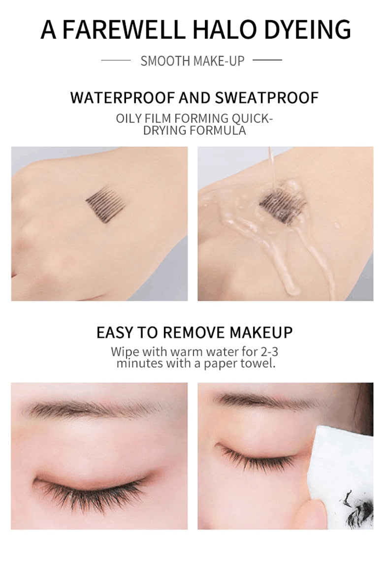 Rímel de fibra 4D volumen extra negro a prueba de agua para alargar pestañas