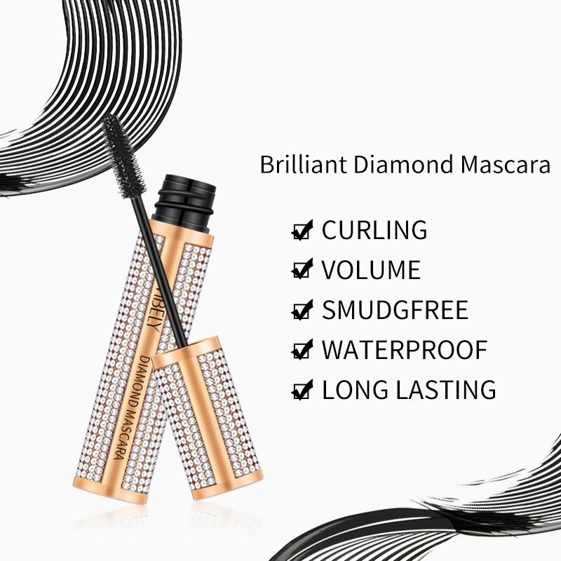 Rímel de fibra 4D volumen extra negro a prueba de agua para alargar pestañas